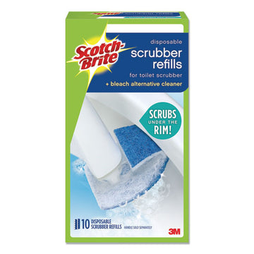 Scotch-Brite® Disposable Toilet Scrubber Refill, Blue-white, 10-pack freeshipping - TVN Wholesale